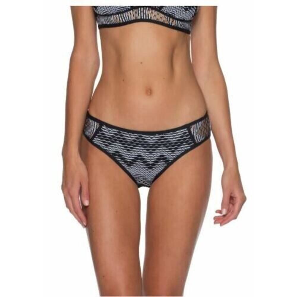 Becca Women's Reveal Hipster Fit Bikini Bottoms Black/White XSmall MSRP $58